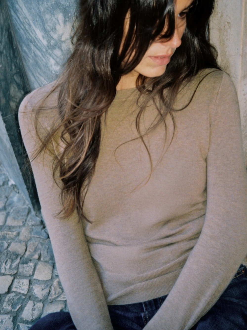 Zara Beige Sweater with Gold Buttons